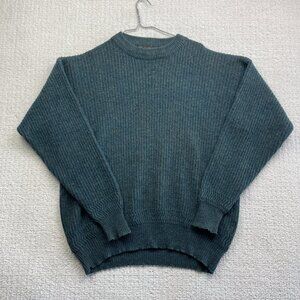 Wm H Leishman Shetland Wool Sweater Men Large Blue / Green by Tip Top Pullover